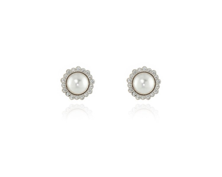 Cachet London Jasmin Pearl Silver Earrings