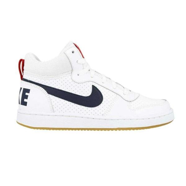 Nike Childrens/Kids Court Borough Leather Mid Cut Trainers - White/Black/Red - 