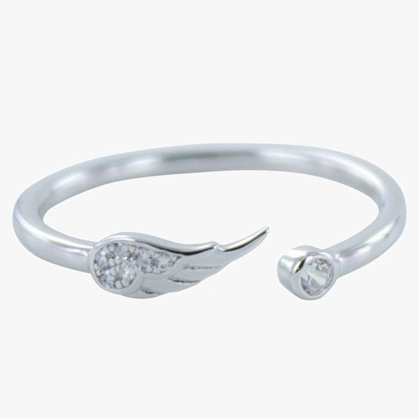 Angel Wing Pavé Sterling Silver Ring - Reeves & Reeves