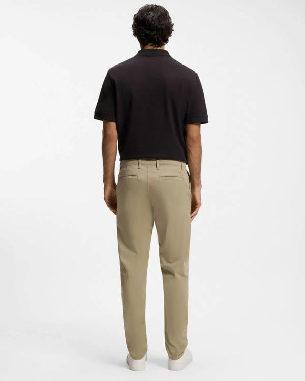 BOSS Orange Mens Tapered-Fit Chinos in Stretch-Cotton Satin - Light/Pastel Brown 239 | CHO | Designer Mens Chinos