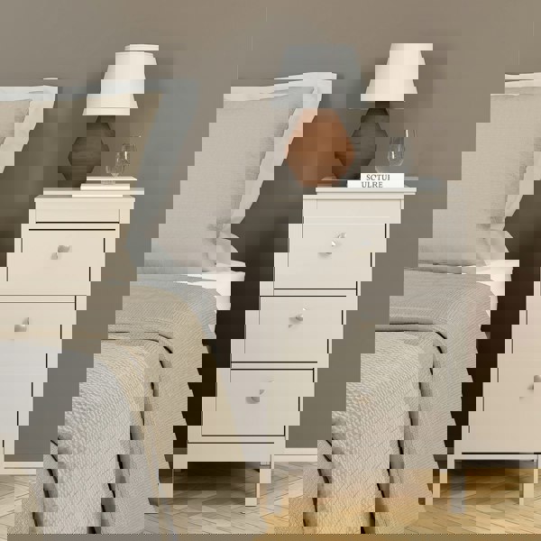 Furniture To Go Madrid Bedside Table 3 Drawers in Cashmere