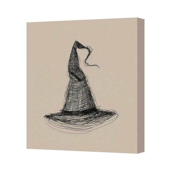 Benjamin Tate Design Contemporary Abstract Line Art Canvas Print Witch Hat Sketch UK Made