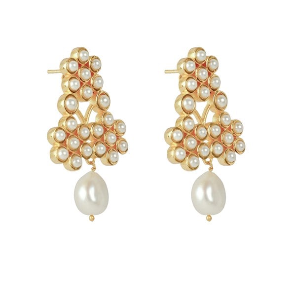 Lila Rasa Florance Pearl Statement Earring With Baroque