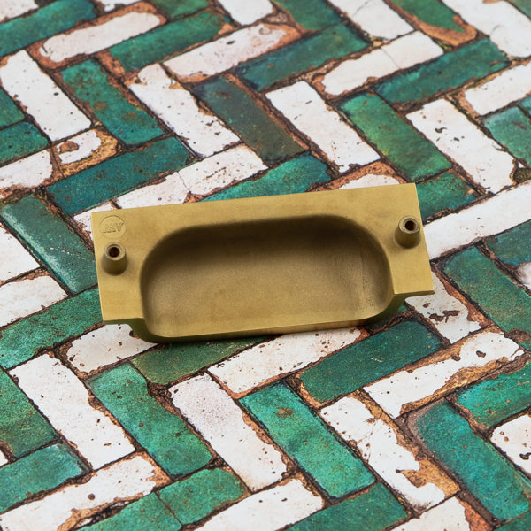 Handle & Home Satin Brass Round Knobs & Cup With Backplate