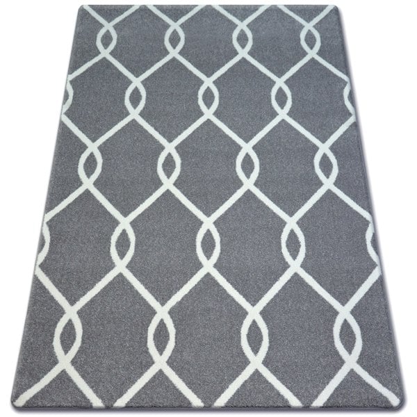 RugsX Sketch Rug - Grey & White Interlocking Ovals