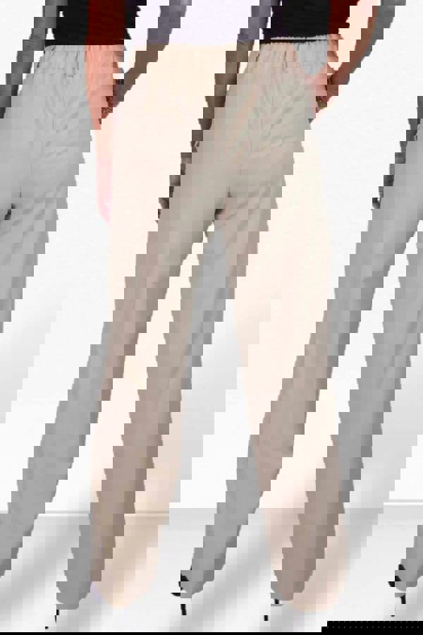 Paulo Due Women's Smart High Waist Wide Leg Trousers with Elastic Waist