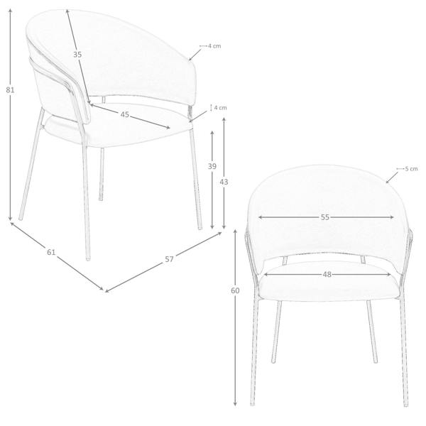 Angel Cerdá Dark Mink Leatherette Chair 4088