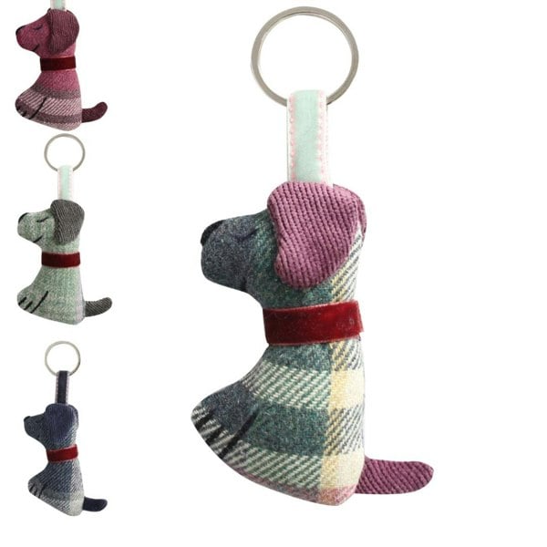 Earth Squared Tartan Tweed Dog Keyring