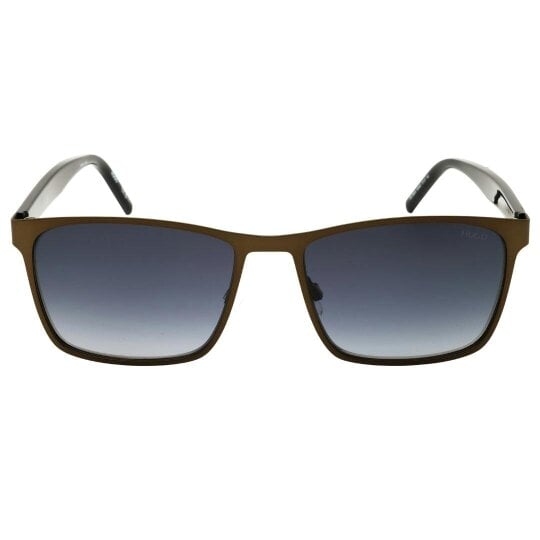 Hugo Boss Matte Ruthenium Black Frame Grey Gradient Lens Sunglasses