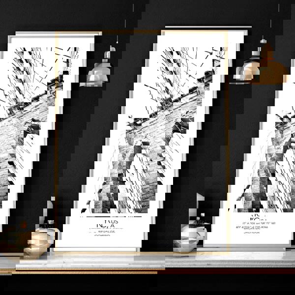 White and black art | set of 3 New York living room wall art