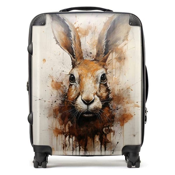 Warren Reed Watercolour Hare Face Suitcase