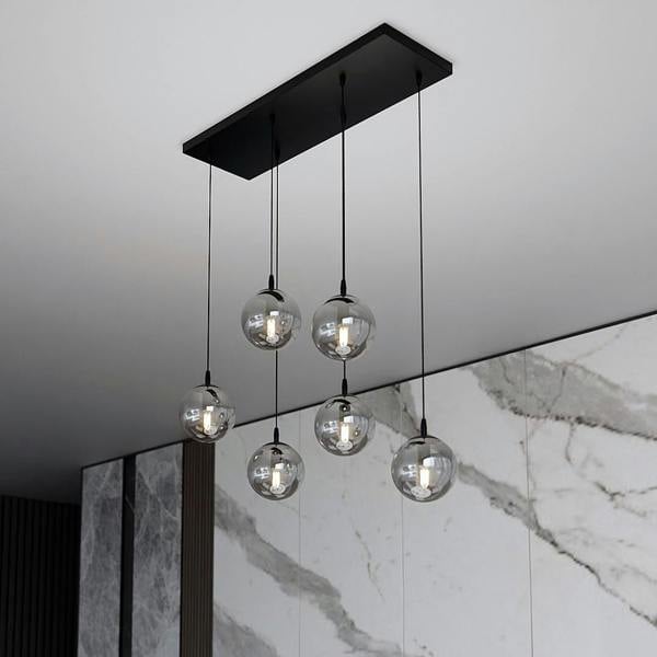 Emibig COSMO Pendant lamp  6 x E14 Black with Graphite Shade