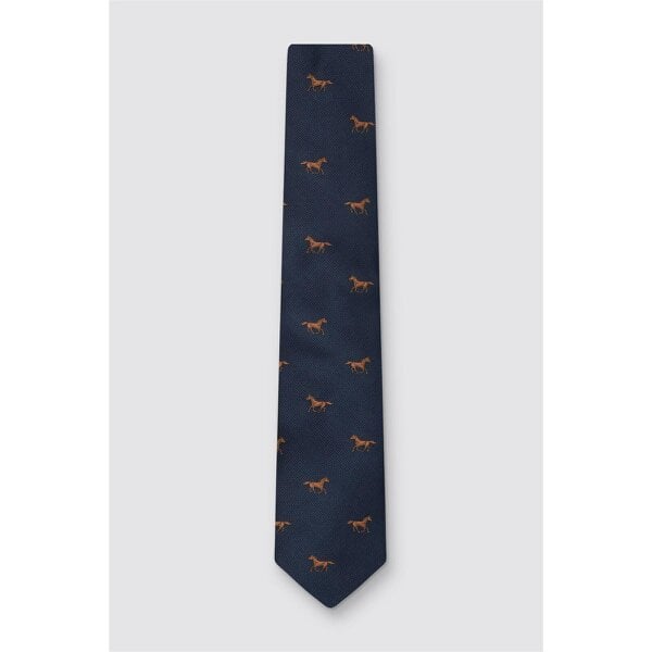 Antique Rogue Navy Horse Motif Tie