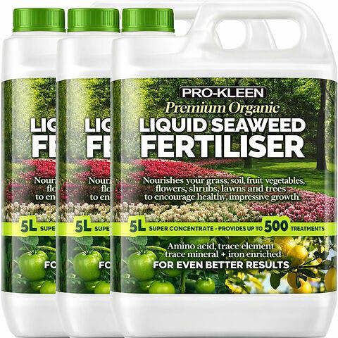 ProKleen Pro-Kleen 15L Liquid Seaweed Fertiliser Ascophyllum Seaweed Extract for Grass Vegetables Fruit Flowers Shrubs Lawns Trees