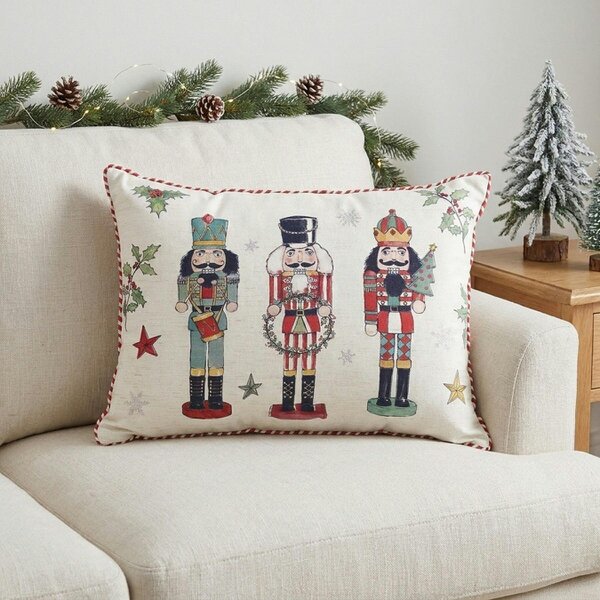 Garden Greatness Festive Nutcracker Decorative Cushion