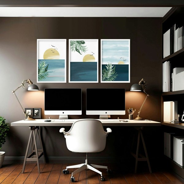 Office artwork | set of 3 Sunset wall art prints