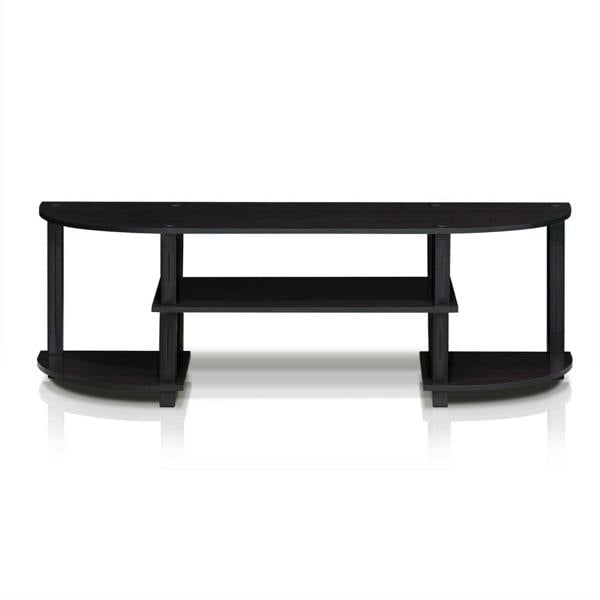 WALPLUS Turn S Tube Wide TV Entertainment Center, Dark Walnut | TV Stand Unit for Entertainment Storage and Living Room Setup