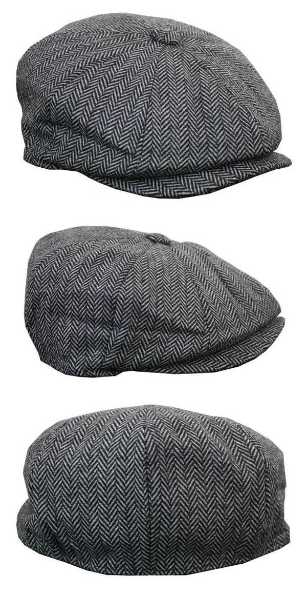 Infinity Leather Mens Peaky Blinders Tweed Gatsby Hat