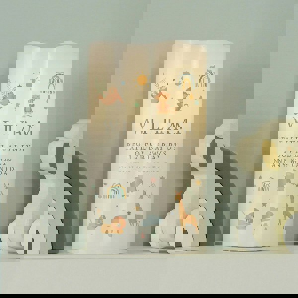 Personalised Memento Company Personalised Safari Animals LED Candle