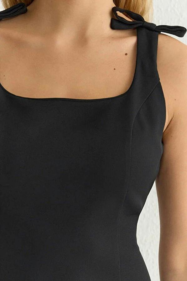 WOVCOR A-Line Mini Woven Dress with Bow
