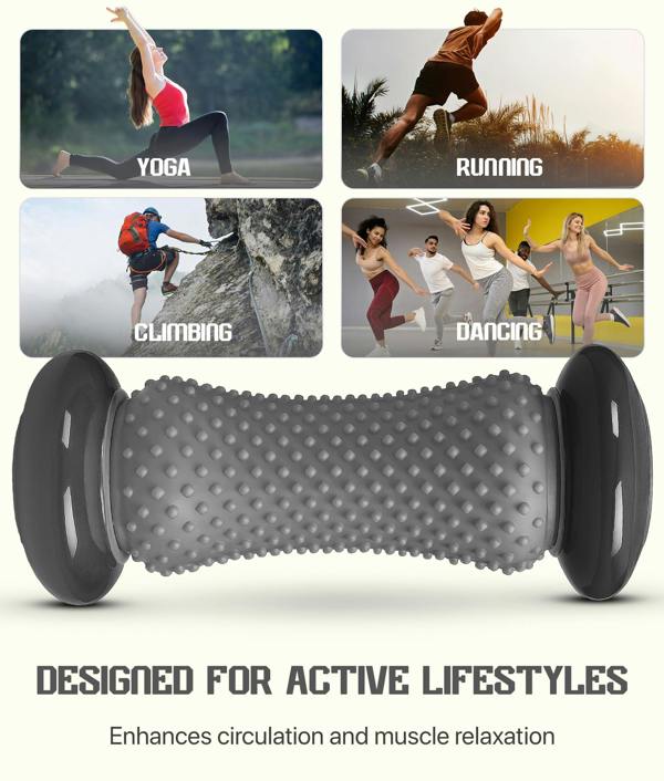ROMIX Foot Massage Roller and Spiky Massage Ball Set, Deep Tissue Massage Tools for Feet, Hands, Arms and Legs