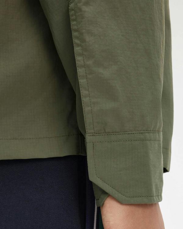 Fred Perry Mens Ripstop Pocket Overshirt - Laurel Wreath Green X21 | CHO | Designer Mens Overshirts