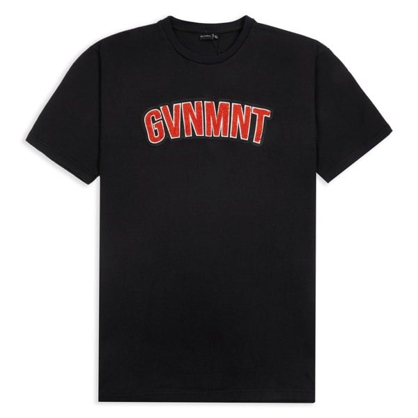 GVNMNT Clothing Co Chenille Varsity Tee - Black / Orange