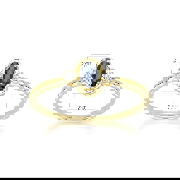 Gemondo Classic Oval Sapphire & Round Diamond Ring In 9ct Yellow Gold