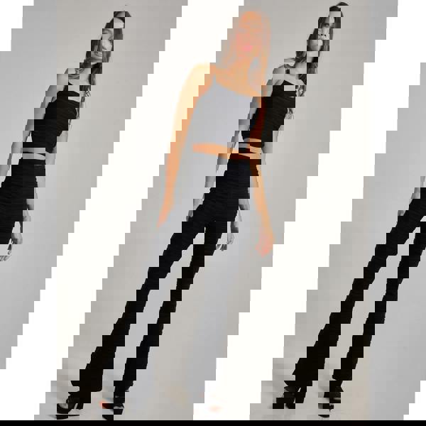 Pink Vanilla Swirl Rib Gold Chain Top