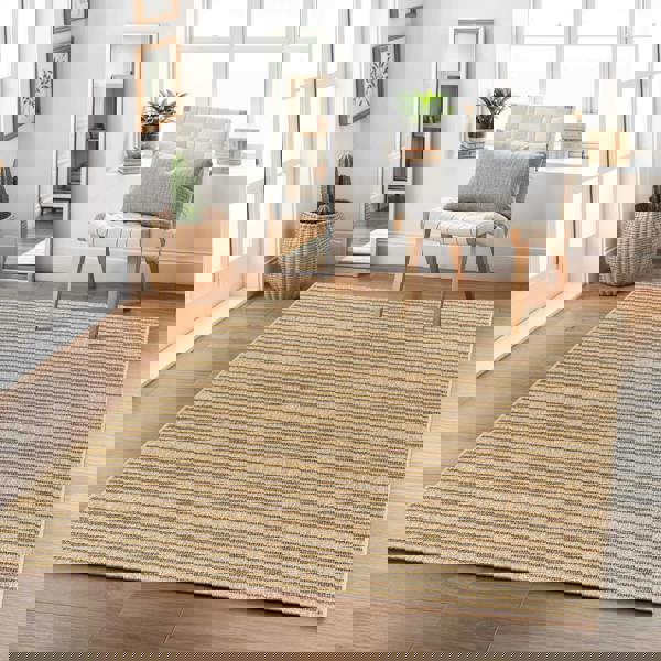 Livabliss Mirage-Cottage Tan Black Fringe In- & Outdoor Jute-Look Rug