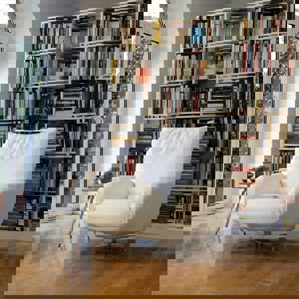 Schmidt Chiara Lounge Chair With Footstool, Swivel, Real Leather-Weilai Concept-Weilai Concept