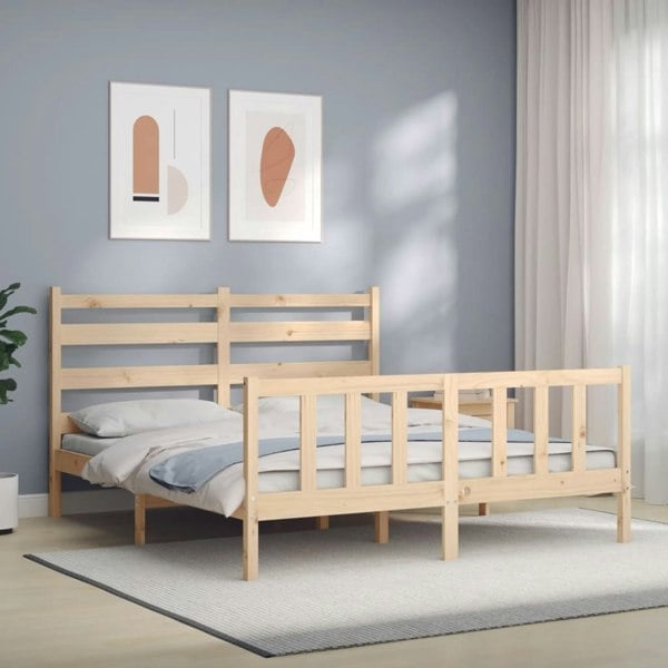 Berkfield Bed Frame with Headboard 160x200 cm Solid Wood