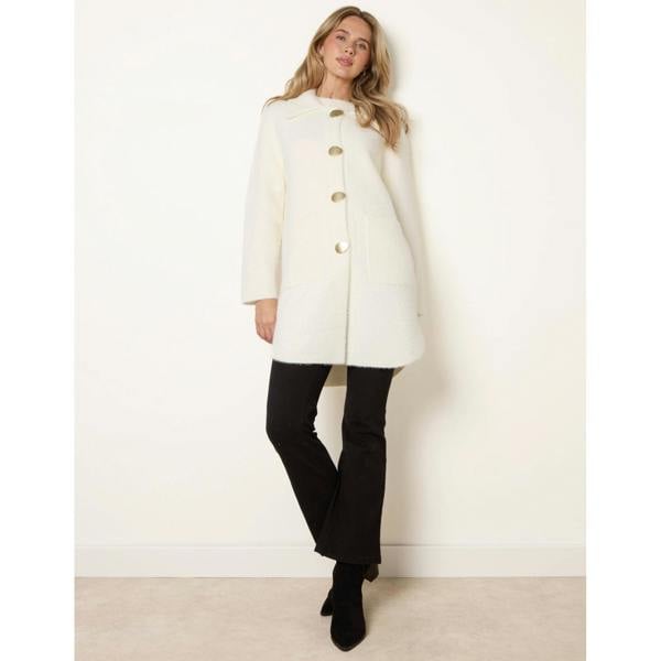 Blue Vanilla Overcoat With Classic Collar