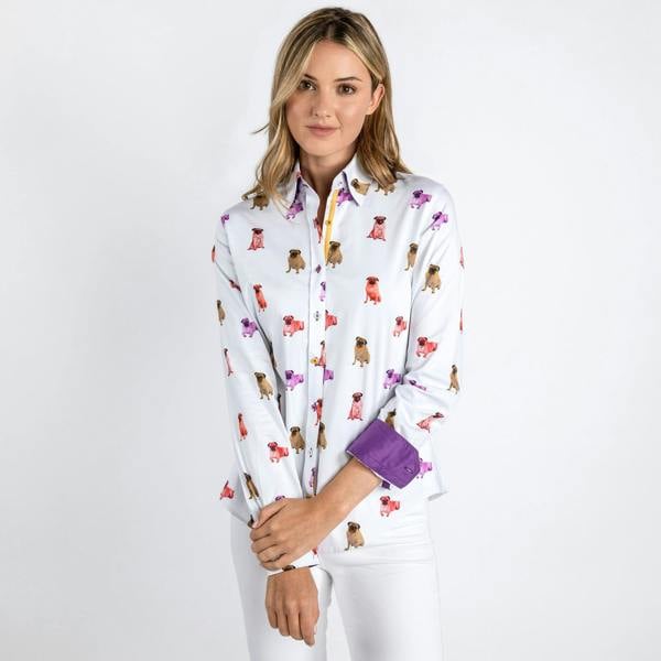 PUGS WOMENS  PRINT SHIRT - Premium Men's Patterned Shirt by Claudio Lugli | Bold Design, Tailored Fit, Best Printed Shirts
