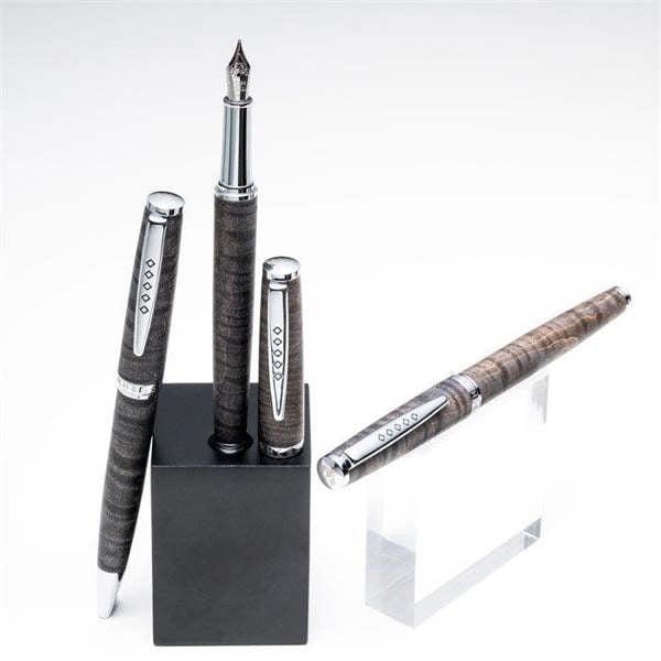 Tom Hessin Edinburgh Collection Stockbridge Stone Fountain Pen With Chrome Trim & Stainless Steel Extra Fine Nib