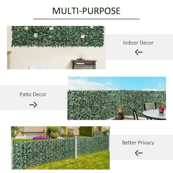 Dark green artificial leaf hedge privacy fence panel for decor and privacy