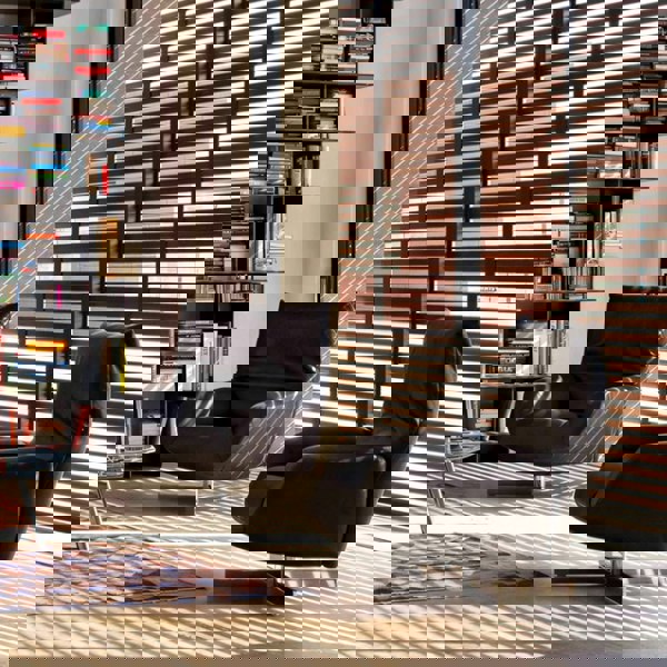 Schmidt Chiara Lounge Chair With Footstool, Swivel, Real Leather-Weilai Concept-Weilai Concept