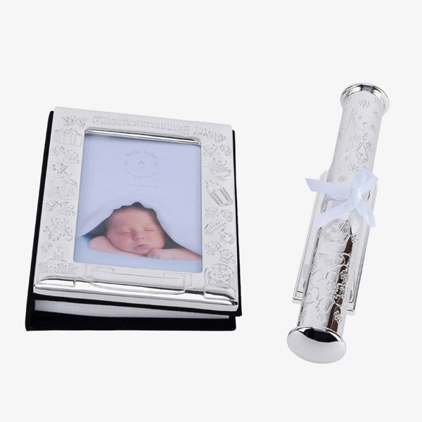 T. H. Baker Celebrations My Christening Day Album & Certificate Stand Gift Set 8887CH