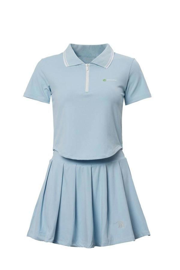 Anniou UPF 50+ Colorblock Polo Pickleball Skirt Set