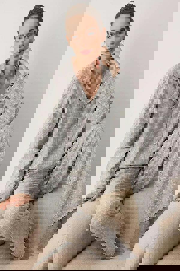 WOVCOR 2-Piece Cotton Winter Plaid Flannel Woven Pajama Set