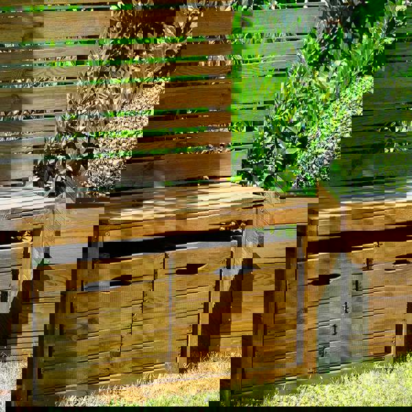 Cerland Lign Z Square Slatted Planter 50cm x 50cm 95L Modern Garden Planter