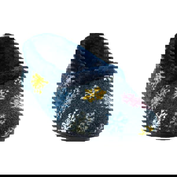 Lunar Womens/Ladies Goji Snowflake Slippers - Blue