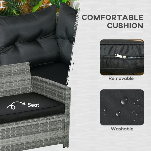 Wyld Haus Sakale Grey Rattan 9 Seater Garden Furniture Set With Corner Sofa Footstools And Glass Table