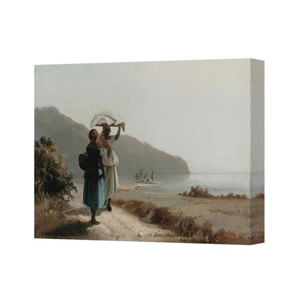 Benjamin Tate Design Canvas Art Print Seaside Walk With Women By The Beach