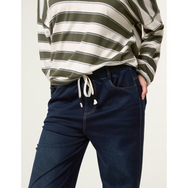 Blue Vanilla Elasticated Waist Jeans With Tie