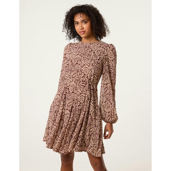 Blue Vanilla Godet Dress With Self Tie