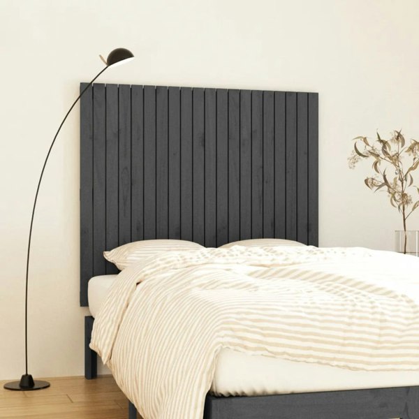 Berkfield Wall Headboard Grey 127.5x3x110 cm Solid Wood Pine