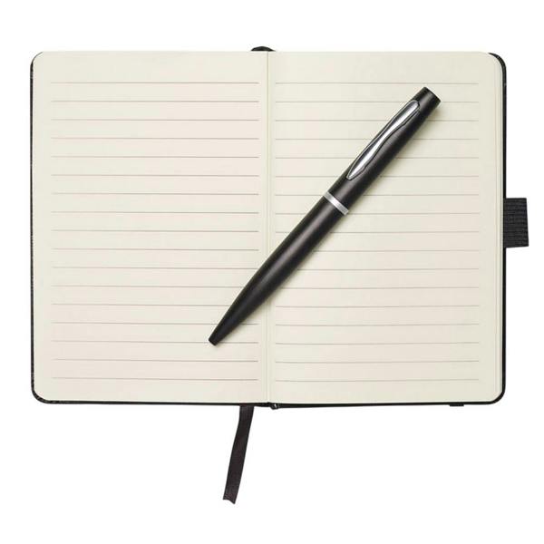 MidOcean Notalux A6 Notebook & Pen - Black - 