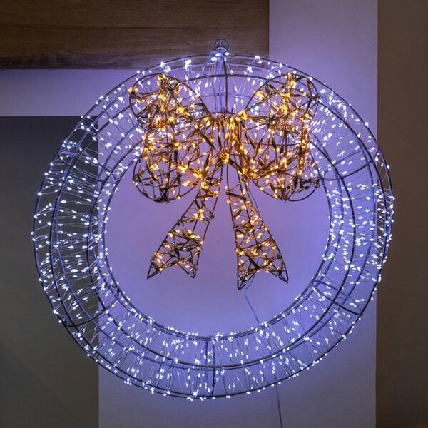 Samuel Alexander 50cm Galaxy Christmas Wreath with 1440 Cool White & Antique White LEDs