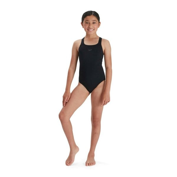 Speedo Girls Medalist Eco Endurance+ One Piece Swimsuit - Black